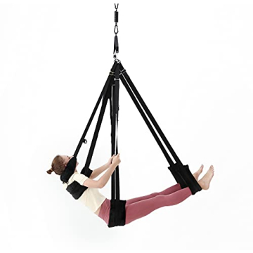 BELSIANG Adult Sex Swing and 360 Degree Spinning Indoor Swing, Sex Swing Set with Premium Paint Stand and Widened Thick Comfortable Swing for Couples Ceiling (Pillow Extreme, Black)