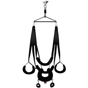 BELSIANG Adult Sex Swing and 360 Degree Spinning Indoor Swing, Sex Swing Set with Premium Paint Stand and Widened Thick Comfortable Swing for Couples Ceiling (Pillow Extreme, Black)