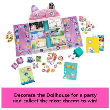 Spin Master Games, Gabby’s Dollhouse Charming Collection Game, Board Game for Kids, Family Games, Preschool Game for Families & Kids Ages 4+