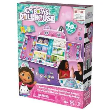 Spin Master Games, Gabby’s Dollhouse Charming Collection Game, Board Game for Kids, Family Games, Preschool Game for Families & Kids Ages 4+