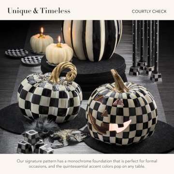 MacKenzie-Childs Elegant Light-Up Pumpkin Decor for Halloween