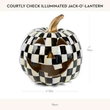 MacKenzie-Childs Elegant Light-Up Pumpkin Decor for Halloween