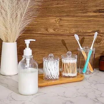 Fixwal 4-Piece Bathroom Soap Dispenser Set for Organizing