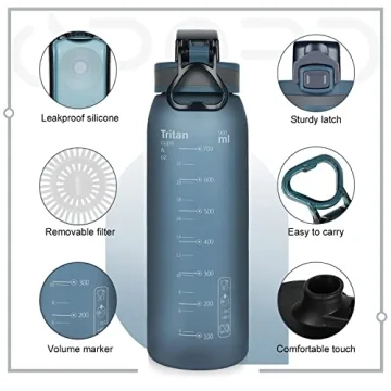 Opard 30oz BPA Free Leak Proof Sports Water Bottle