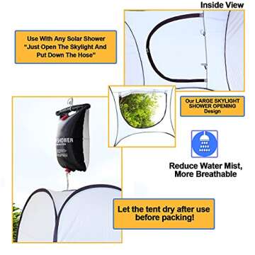 Leader Accessories Pop Up Shower Tent Dressing Changing Tent Pod Toilet Tent 4' x 4' x 78"(H) Big Size (1Grey)