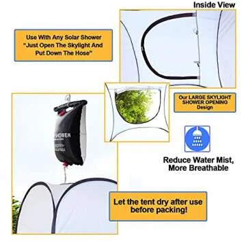 Leader Accessories Pop Up Shower Tent Dressing Changing Tent Pod Toilet Tent 4' x 4' x 78"(H) Big Size (1Grey)