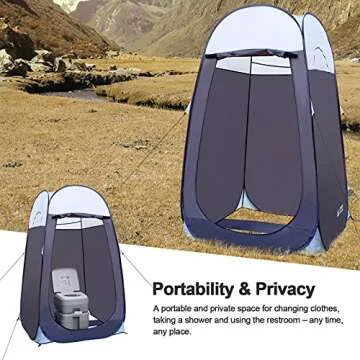 Leader Accessories Pop Up Shower Tent Dressing Changing Tent Pod Toilet Tent 4' x 4' x 78"(H) Big Size (1Grey)