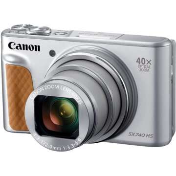 Canon PowerShot SX740 HS Digital Camera (Silver) with 64 GB Card + Premium Camera Case + 2 Batteries + Tripod