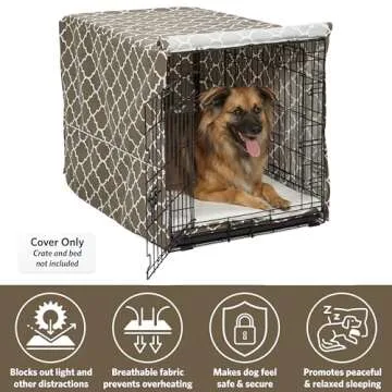 MidWest Homes for Pets Dog Crate Cover, Privacy Dog Crate Cover Fits Midwest Dog Crates, Crate Cover Only; Machine Wash & Dry; Brown Geo Print; 36 inch