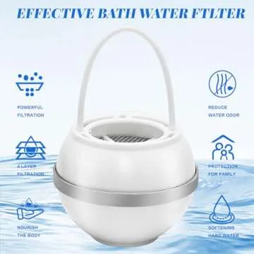 Bathtub Water Filter Remove Chlorine Improve Water Quality to Softer, Smoother Skin, Shower,BPA Free-2,500 Gallons of Filtration