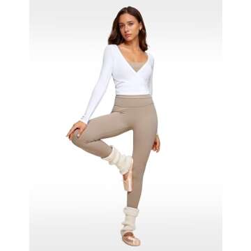 INGIA Women's Soft Rib V-Neck Wrap Top for Active Life