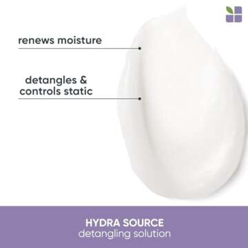 Biolage Hydra Source Detangling Solution | Detangles & Controls Static For Less Frizz & Fly-Aways | Renews Moisture | Paraben-Free | For Dry Hair | Vegan | Cruelty Free | 33.8 Fl. Oz