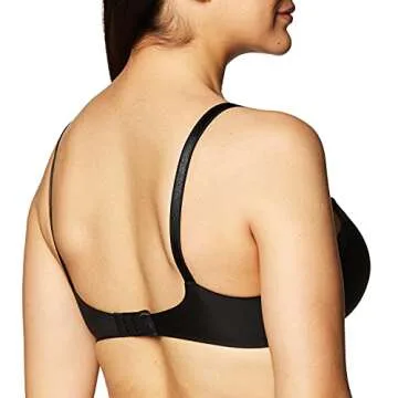 Warner's Women's No Side Effects Underarm-Smoothing Comfort Underwire Lightly Lined T-Shirt Bra 1356, Black, 34B