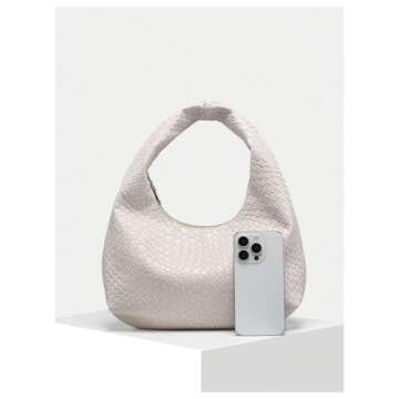 Verdusa Women's Woven Leather Hobo Shoulder Bags Top Handle Braided Underarm Purse Beige One-Size