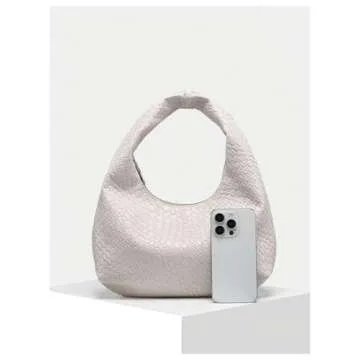 Verdusa Women's Woven Leather Hobo Shoulder Bags Top Handle Braided Underarm Purse Beige One-Size