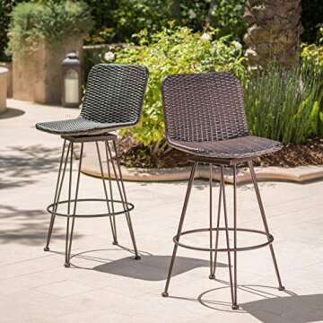 Outdoor Wicker Barstools Set from Christopher Knight Home