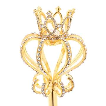 AMLESO Fairy Wands Wedding Costume Props Fancy Sticks for Bride Children Photography Prop Halloween Christmas, Golden Rhinestone, One Size