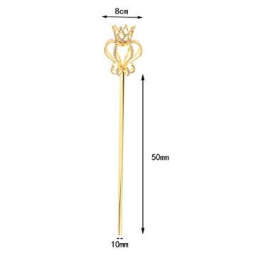 AMLESO Fairy Wands Wedding Costume Props Fancy Sticks for Bride Children Photography Prop Halloween Christmas, Golden Rhinestone, One Size