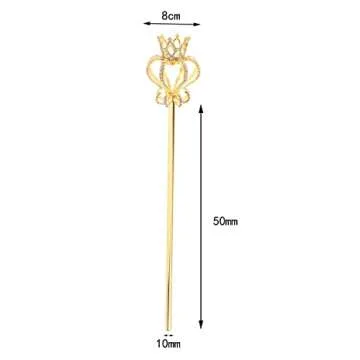 AMLESO Fairy Wands Wedding Costume Props Fancy Sticks for Bride Children Photography Prop Halloween Christmas, Golden Rhinestone, One Size