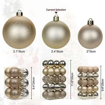 30PCS Shatterproof Christmas Ball Ornaments for Festive Decor