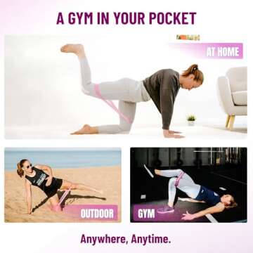 Mini Loop Resistance Bands Set of 3 Workout Bands for Men and Women in Unique Colours- Ebook and Chart Included by Iron Core Fitness