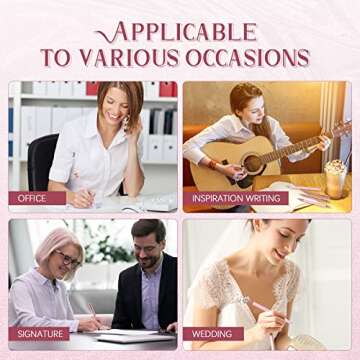 Sabary Women's Pink Crystal Diamond Ballpoint Pens, 8 Pieces, 14 cm