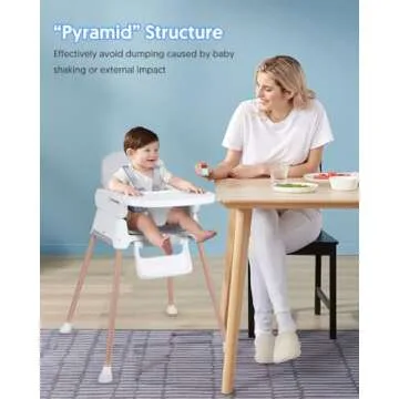 3 in 1 Baby High Chair, Bellababy Adjustable Convertible Chairs for Babies and Toddlers, Compact/Lig...