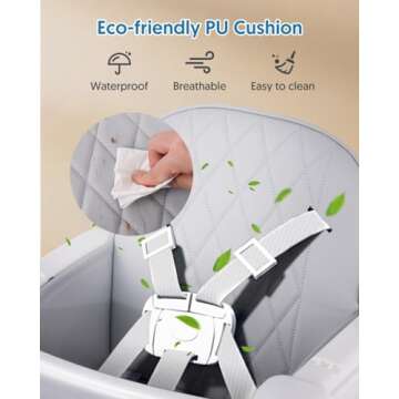 3 in 1 Baby High Chair, Bellababy Adjustable Convertible Chairs for Babies and Toddlers, Compact/Light Weight/Portable/Easy to Clean