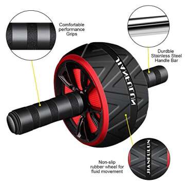 Lavonna Ab Wheel Roller With Knee Pad, Ultra-Wide Ab Roller Wheel for Abs Workout, Abs Workout Equipment for Abdominal & Core Strength Training, Home Gym Equipment for Men Women Abdominal Roller