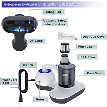 Powerful Mattress Vacuum with UV Light and HEPA Filter