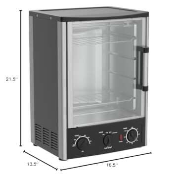 Nutrichef Vertical Countertop Oven with Rotisserie, Bake, Broil, & Kebab Rack Functions - Adjustable Settings - 2 Shelves - 1500W - Thanksgiving Turkey - Includes Grill, Kebab skewer racks & bake pan