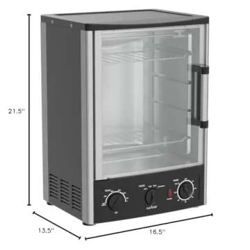Nutrichef Vertical Countertop Oven with Rotisserie, Bake, Broil, & Kebab Rack Functions - Adjustable Settings - 2 Shelves - 1500W - Thanksgiving Turkey - Includes Grill, Kebab skewer racks & bake pan