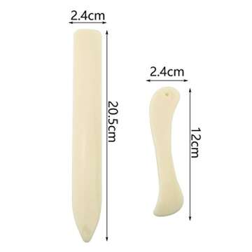 Tegg Bone Folder 2PCS Bone Paper Creaser Scoring Board Tool for Making Card Bookbinding Paper Crafts...