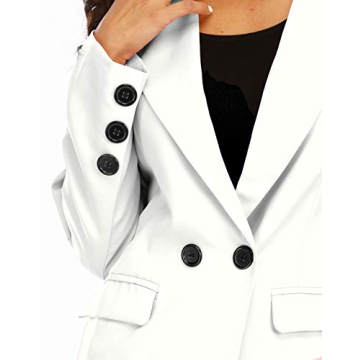PYL Women's Two Pieces Outfit, Long Sleeve Blazers Jacket with Shorts Suit Set Casual Work Office