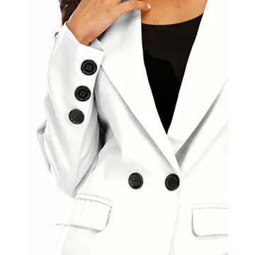 PYL Women's Two Pieces Outfit, Long Sleeve Blazers Jacket with Shorts Suit Set Casual Work Office