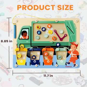 TOP BRIGHT Magnetic Color Maze Sorting Game Montessori Toys for 3+ Year Old, Wooden Garbage Magnet Educational Learning Toys, Toddler Travel Toys Fine Motor Skills for Boys Girls