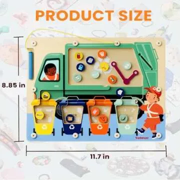 TOP BRIGHT Magnetic Color Maze Sorting Game Montessori Toys for 3+ Year Old, Wooden Garbage Magnet Educational Learning Toys, Toddler Travel Toys Fine Motor Skills for Boys Girls