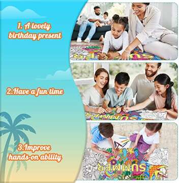 Dvbonike Jumbo Mandala Coloring Poster Summer Fun