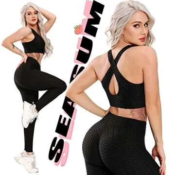 SEASUM Women’s High Waist Yoga Pants - Tummy Control & Butt Lift Leggings