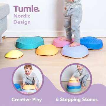 Balance Stepping Stones for Kids 6 pcs - Toddler Stepping Stones for Balance - Stepping Stones for T...