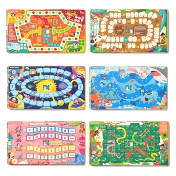 Mideer 6-in-1 Magnetic Board Game Set, Portable Board Game Book, Beginner Classic Board Games Chess ...