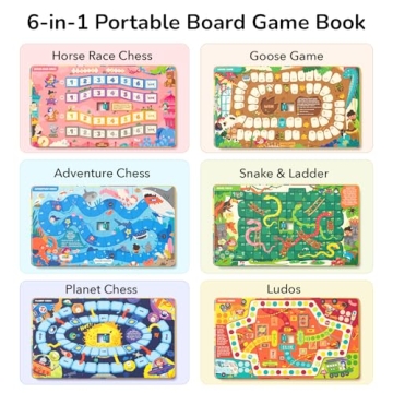 Mideer 6-in-1 Magnetic Board Game for Kids - Travel Fun