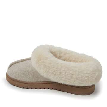 Dearfoams Women's Chloe Soft Knit Clog Slipper, Oatmeal Heather, 7-8