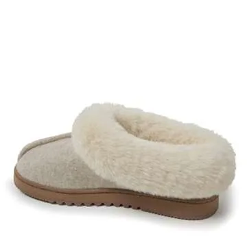 Dearfoams Women's Chloe Soft Knit Clog Slipper, Oatmeal Heather, 7-8