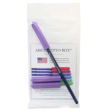 ARK's Krypto-Bite Pencil Topper Chewable Tubes - Made in The USA (3 Pack of Xtra Xtra Tough, Lavender)