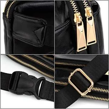 UTO Fanny Pack for Women Crossbody Trendy Fashion Belt Purse Chest Waist Hip Bumbag for Outdoor Shopping Travel Hiking