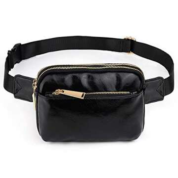 UTO Fanny Pack for Women Crossbody Trendy Fashion Belt Purse Chest Waist Hip Bumbag for Outdoor Shopping Travel Hiking