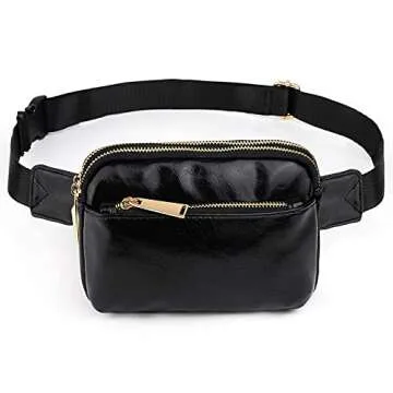 UTO Fanny Pack for Women Crossbody Trendy Fashion Belt Purse Chest Waist Hip Bumbag for Outdoor Shopping Travel Hiking