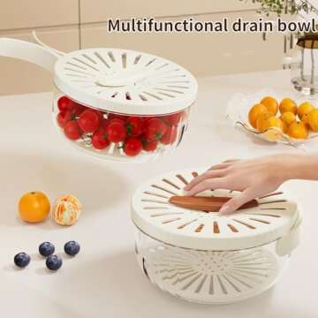 New Draining Basket with Lid for Fresh Food Storage