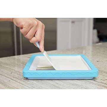 Ice Cream Maker/Pan/Roll - Frozen Yogurt, Sorbet, Gelato - Family Fun, Healthy Alternative DIY at home (Turquoise)